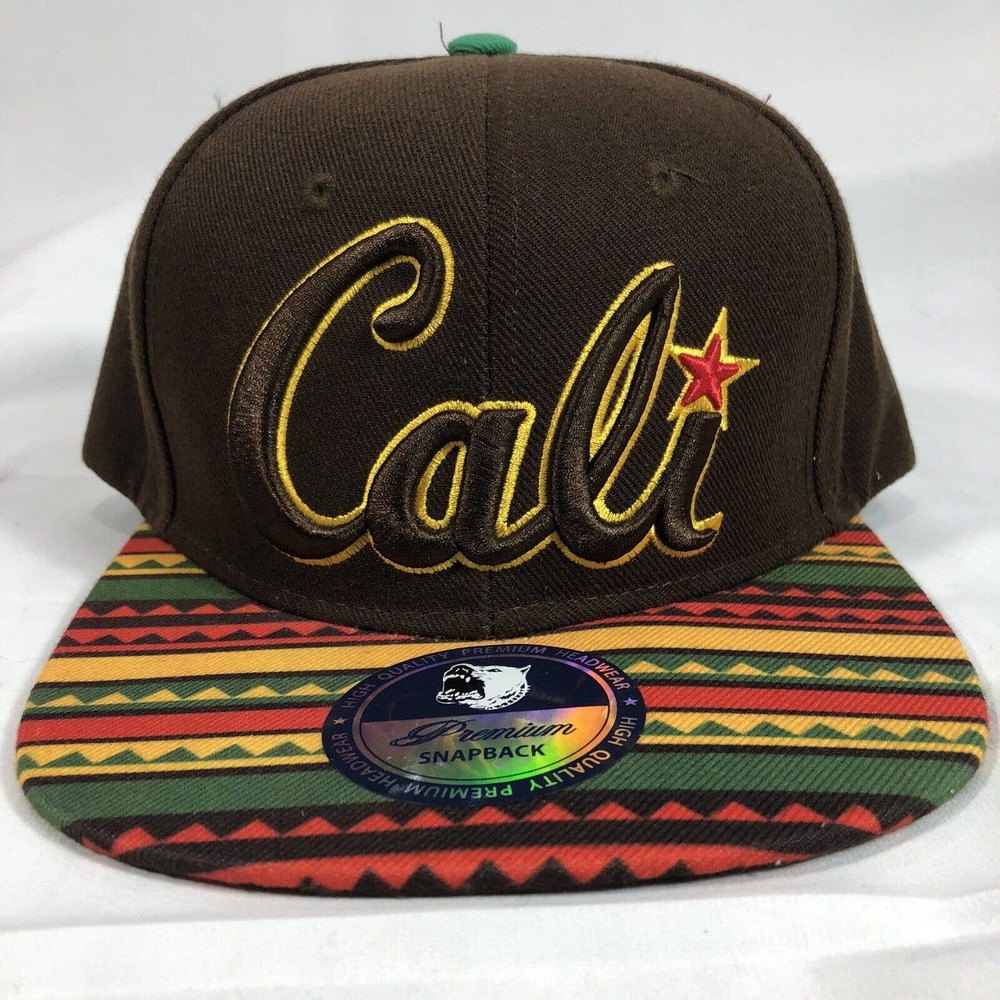 Cali Premium Multicolor Brown California Snapback Hat Cap Aztec Design OSFM